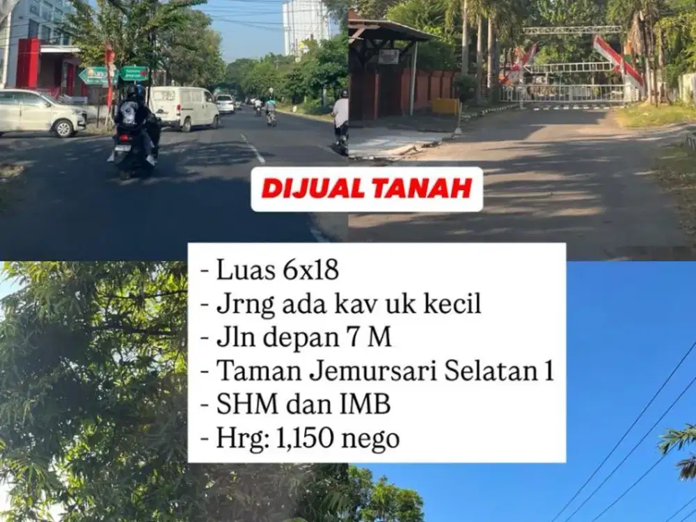 LANGKA TANAH TAMAN JEMURSARI SELANGKAH RAYA JEMURSARI UKURAN KECIL
