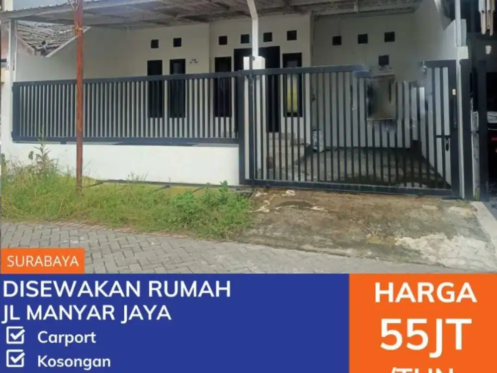 di sewakan rumah jalan manyar jaya