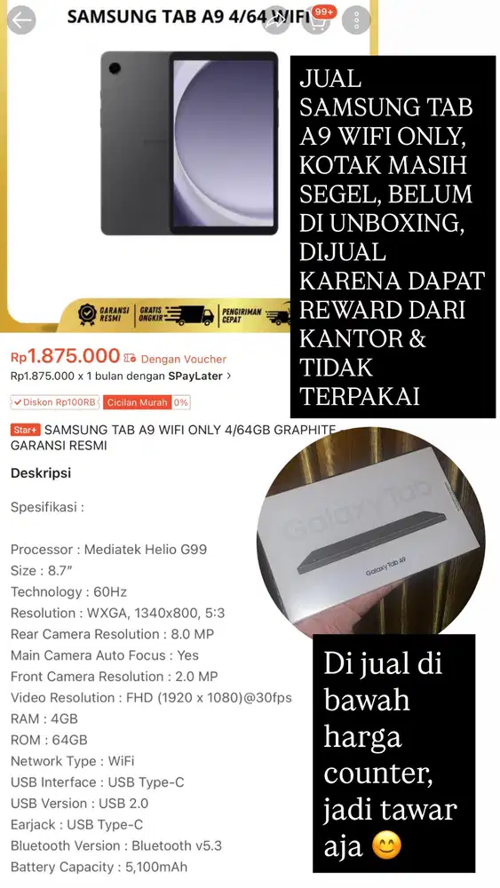 SAMSUNG GALAXY TAB A9