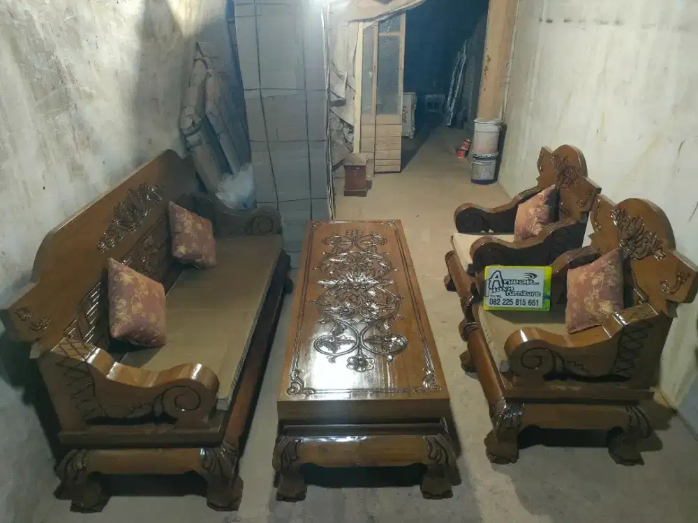 Kursi tamu bangku jumbo full kayu jati