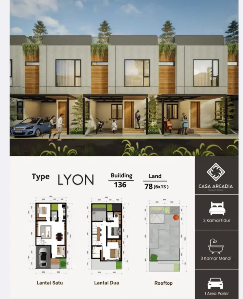 Tipe Lyon Lebar 6 Casa Arcadia Amir Hamzah
