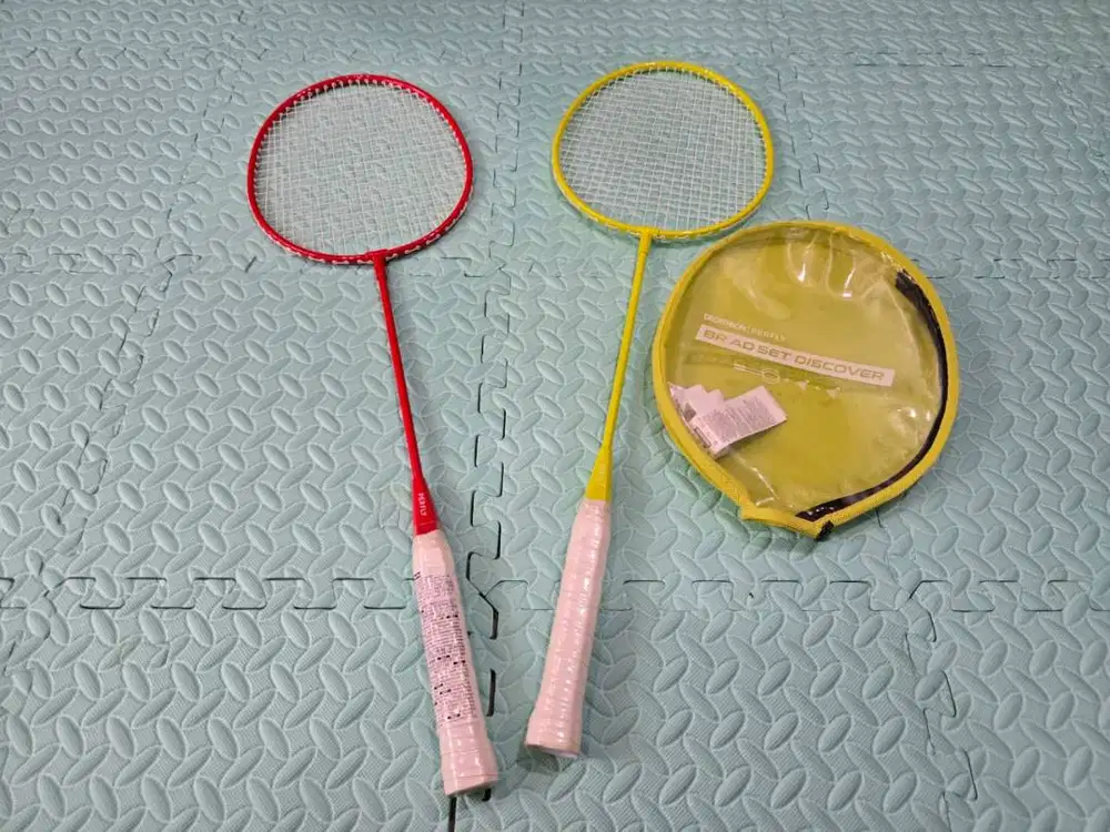 Set Raket Badminton Decathlon Perfly BR AD Discover — Lengkap dengan T