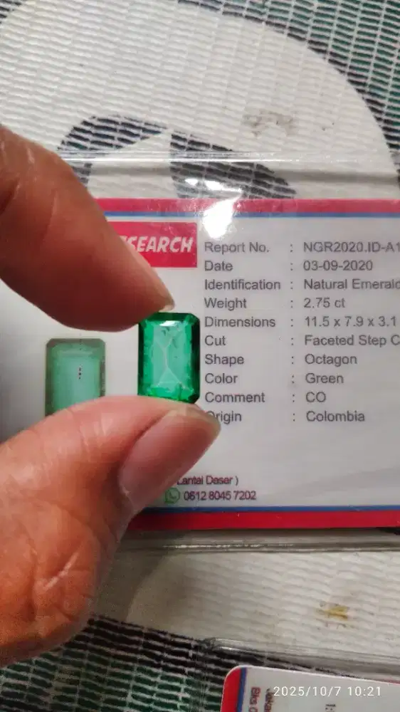 Batu zamrud Colombia high quality 2,75crt