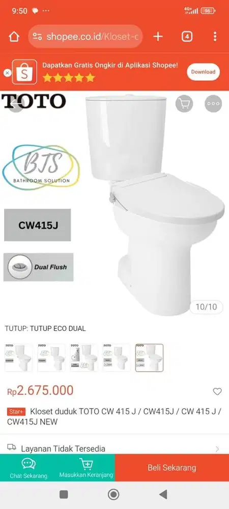 Closet Duduk TOTO CW 415J