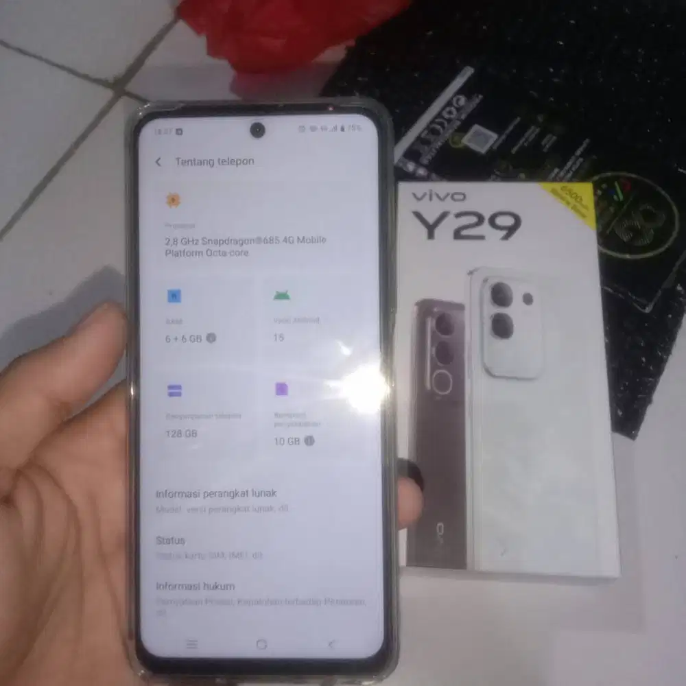 Vivo Y29,RAM 6+6GB,Eksternal 128GB,Lengkap dan pemakaian 1 bulan