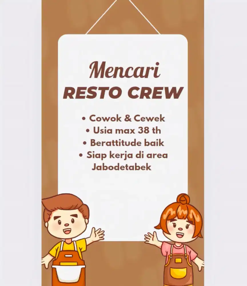 Cari staff resto & cafe shop