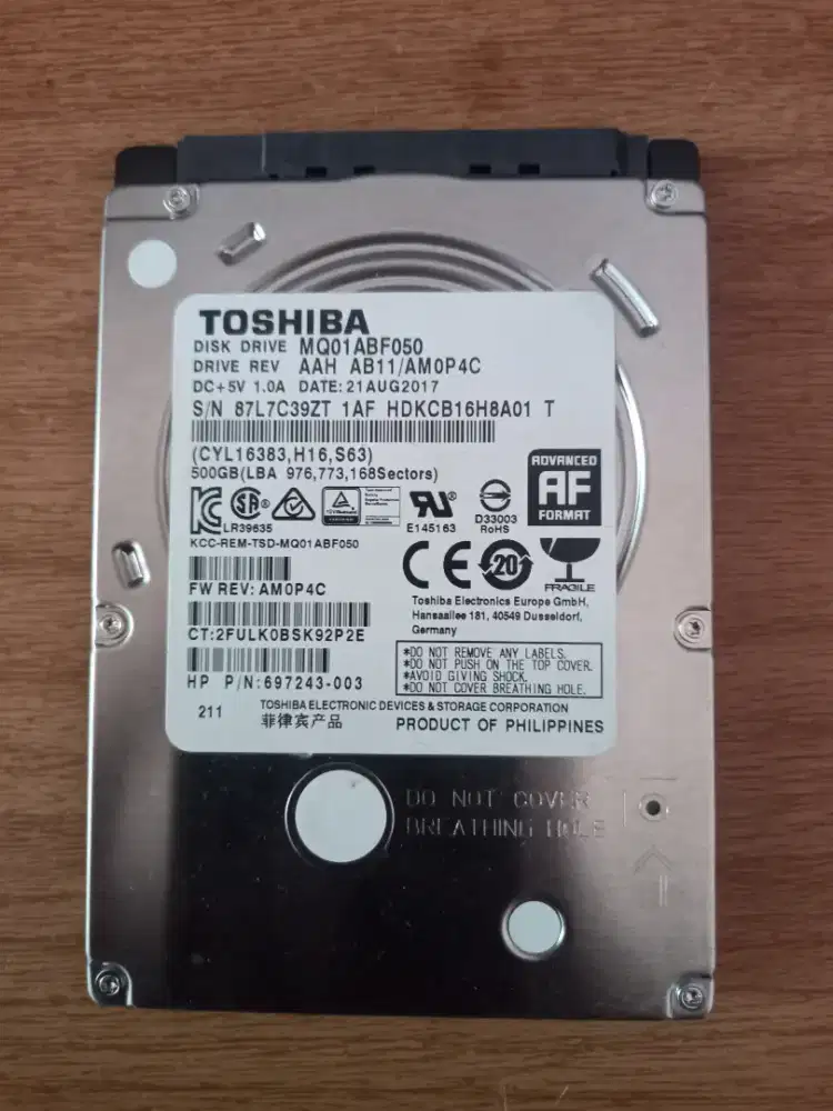 HDD TOSHIBA 500GB HEALTH 100%