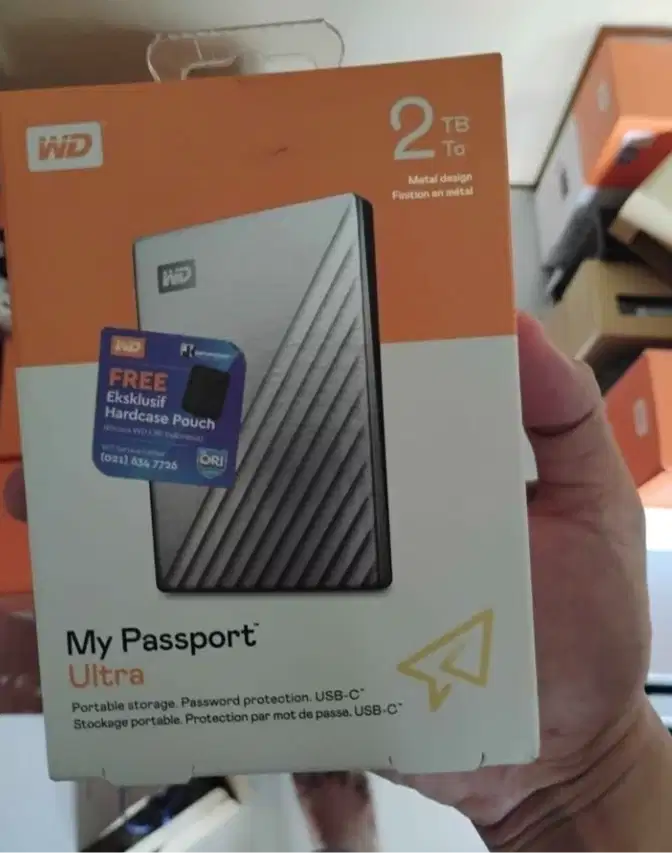 BNIB Harddisk external WD my passport ultra 2 tb garansi on 22-dec-25