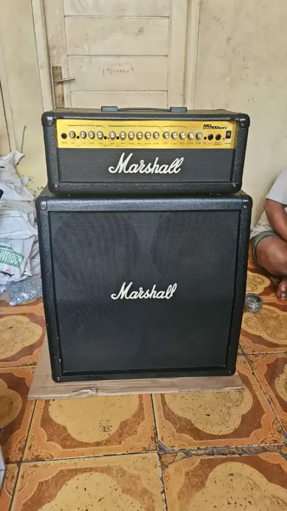 Amply gitar marshall Mg100HDFX head cabinet