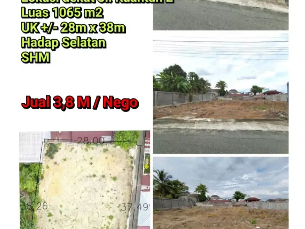 Dijual tanah keras tanah Kota sudah pagar keliling sudah ada sumur bor Lokasi dekat Jl Kuantan 2
