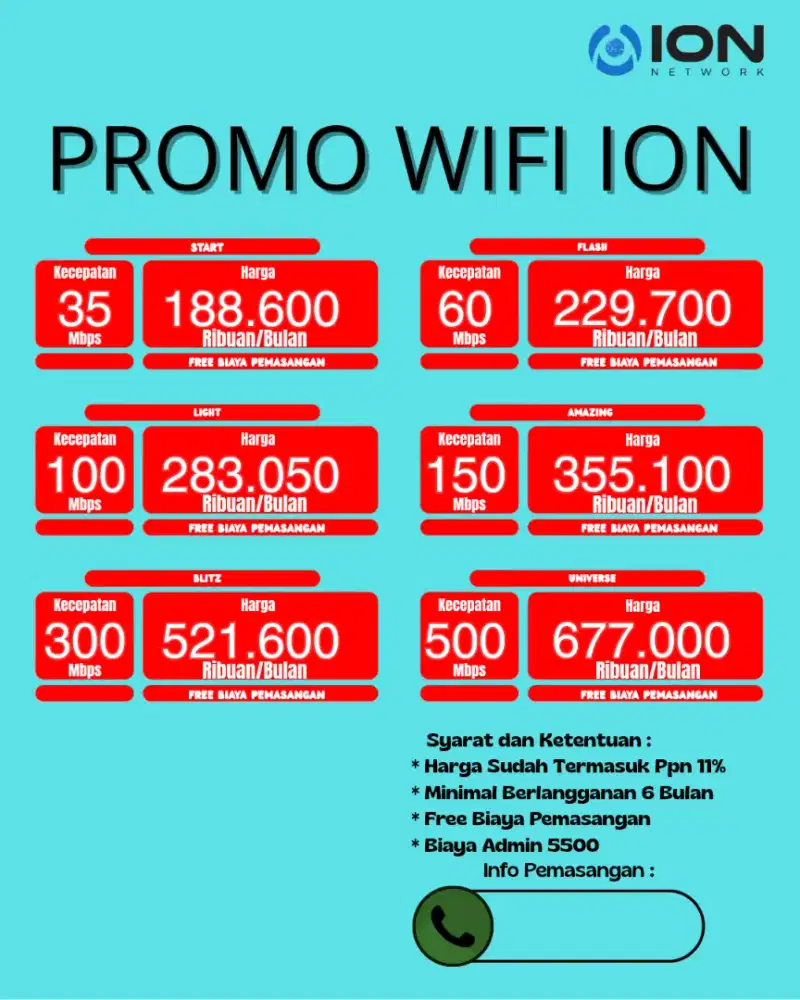 PROMO PEMASANGAN WIFI ION
