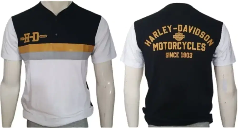 Kaos kancing harley davidson premium