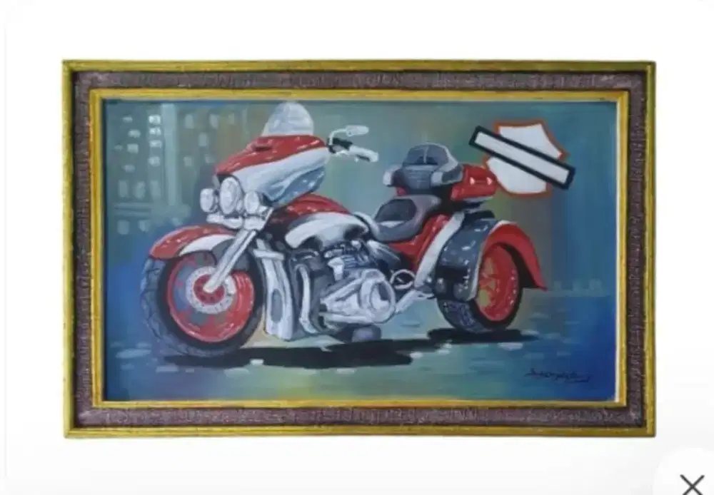 Lukisan harley davidson ukuran besar keren keren