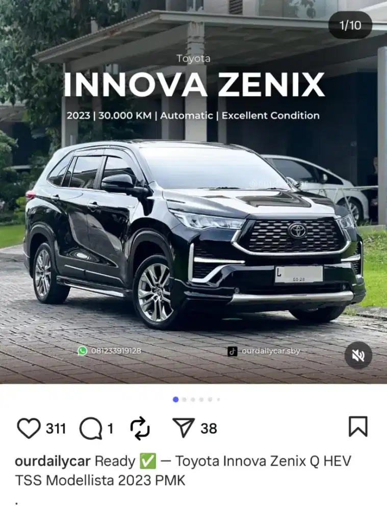 Zenix Q TSS Modellista Pmk 2023 (L) 30 rb km Hitam