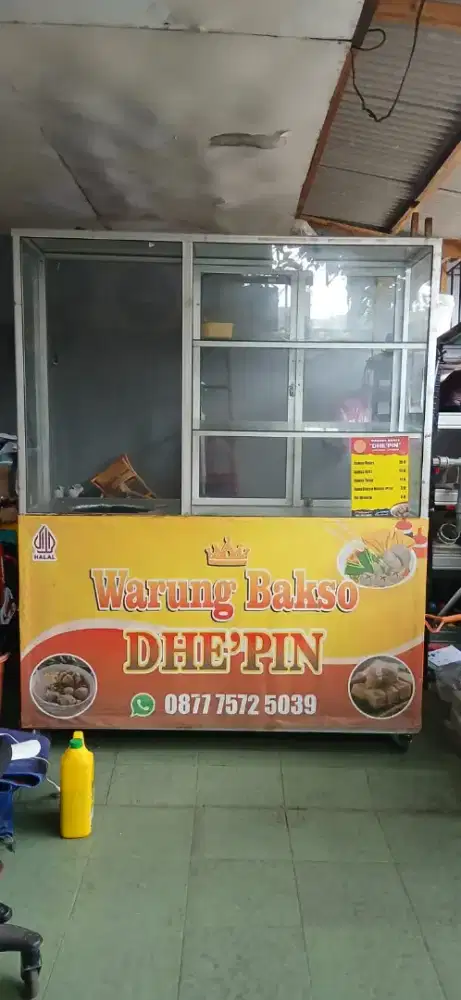 Etalase Gerobak Bakso Mie Ayam Gorengan Alumunium