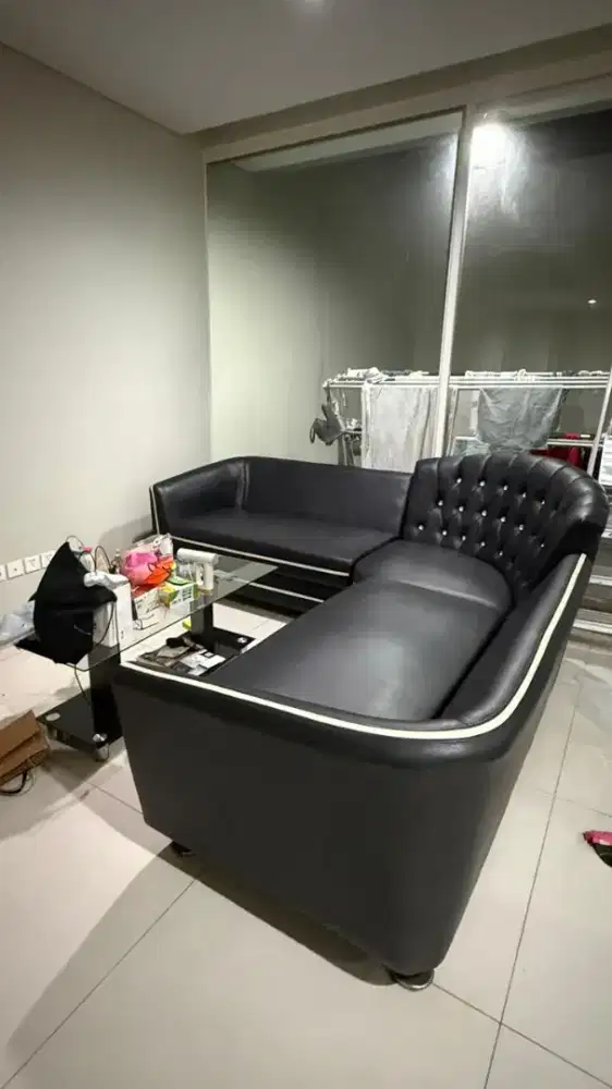 Sofa + meja kaca