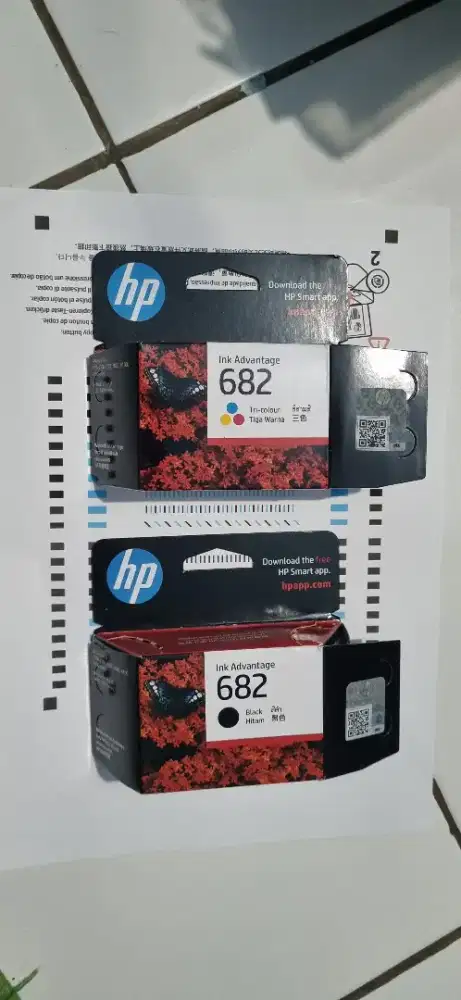 Catridge kosong HP 682 satu set (black and colour)