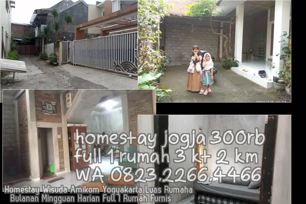Homestay Wisuda Amikom Yogyakarta Luas Rumaha  Bulanan Mingguan Harian