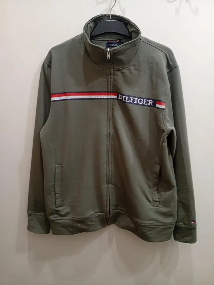 TOMMY HILFIGER CHEST STRIPE ZIP THROUGH SWEATSHIRT JACKET