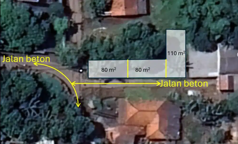 Tanah kapling 80 m, SHM tanah darat
