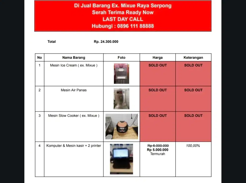List Mesin Mixue (LAST DAY CALL)