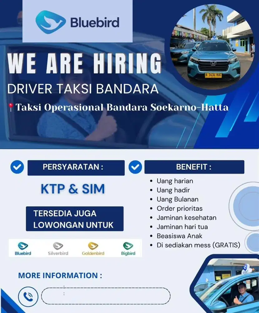 Di butuhkan driver taksi