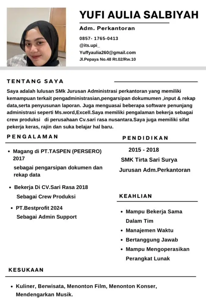 Info loker full time /partime