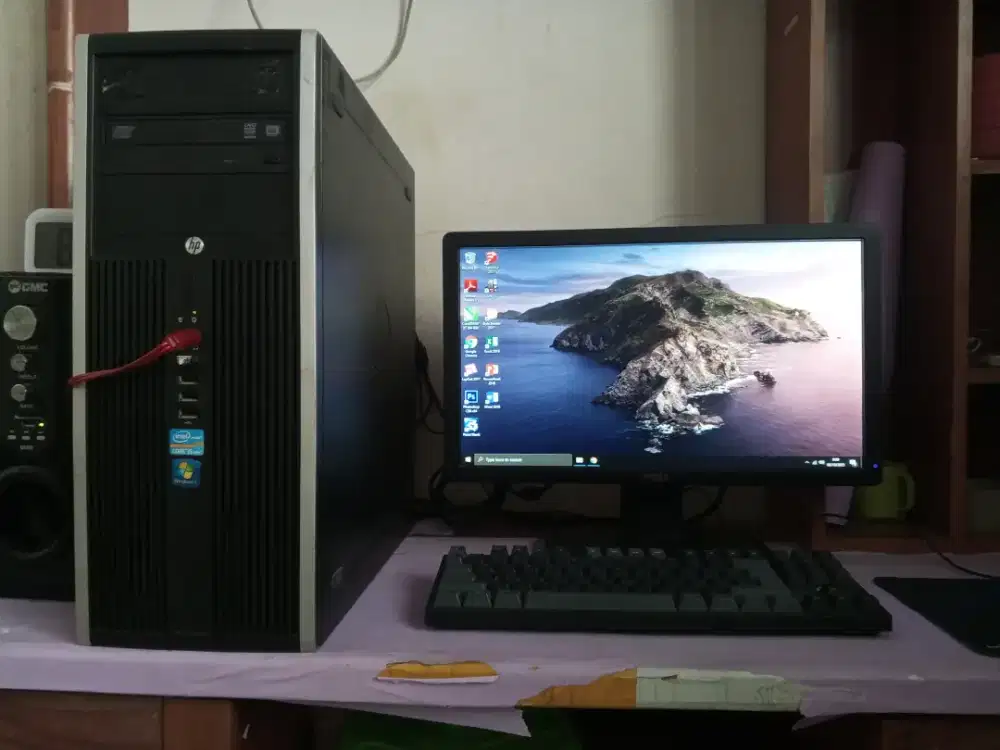 Pc HP fullset (intel core i5 + ram 8gb + monitor 19inch) siap pakai