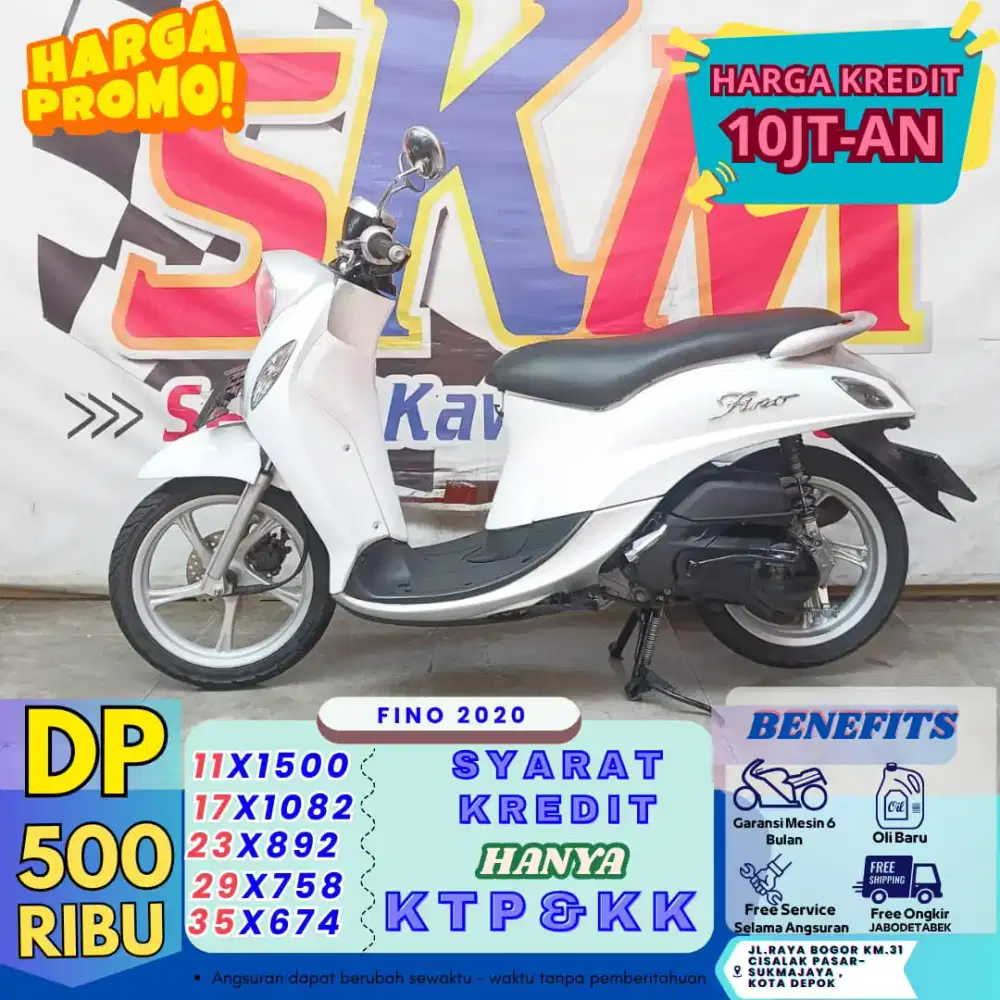 ( fino tahun 2020 DP:500  garansi mesin 6 bulan