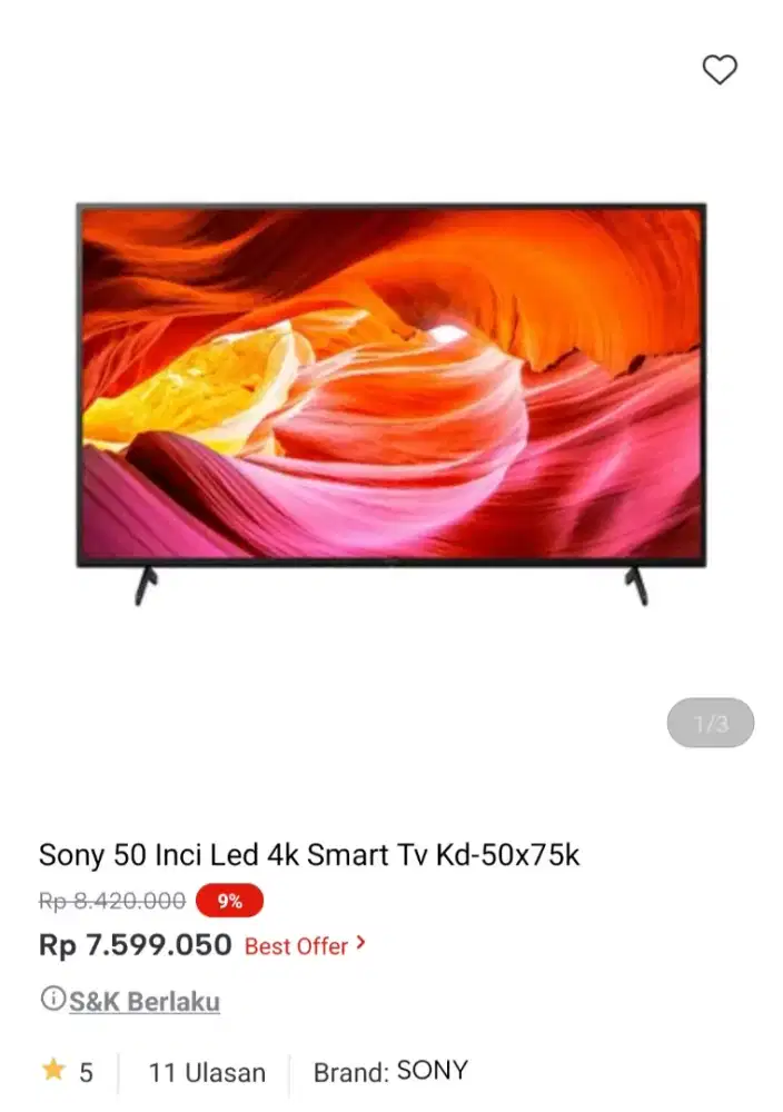 [CICILAN TANPA DP] TV SONY 50 INCH - 4K