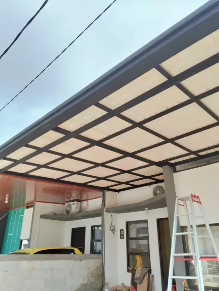 Kanopi alderon single layer kombinasi list profil talang air