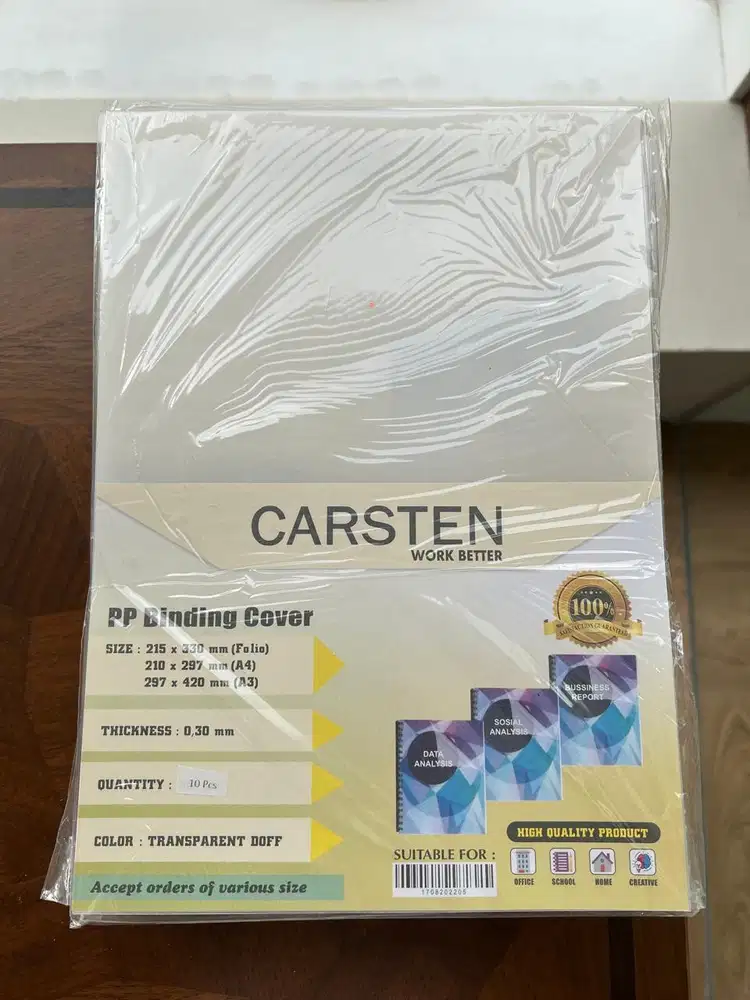PP. Binding cover size Folio A4/A3