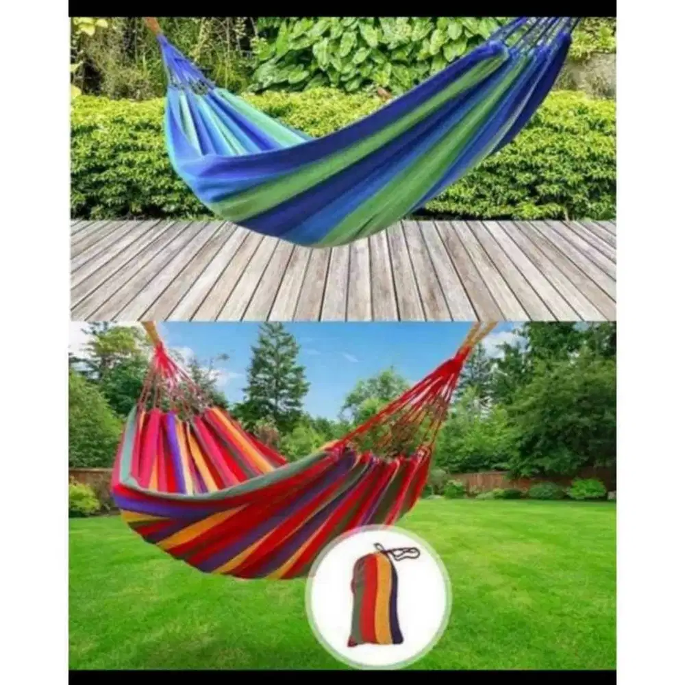 Hammock Pelangi Ayunan Gantung Kain Tempat Tidur  Kegiatan Camping