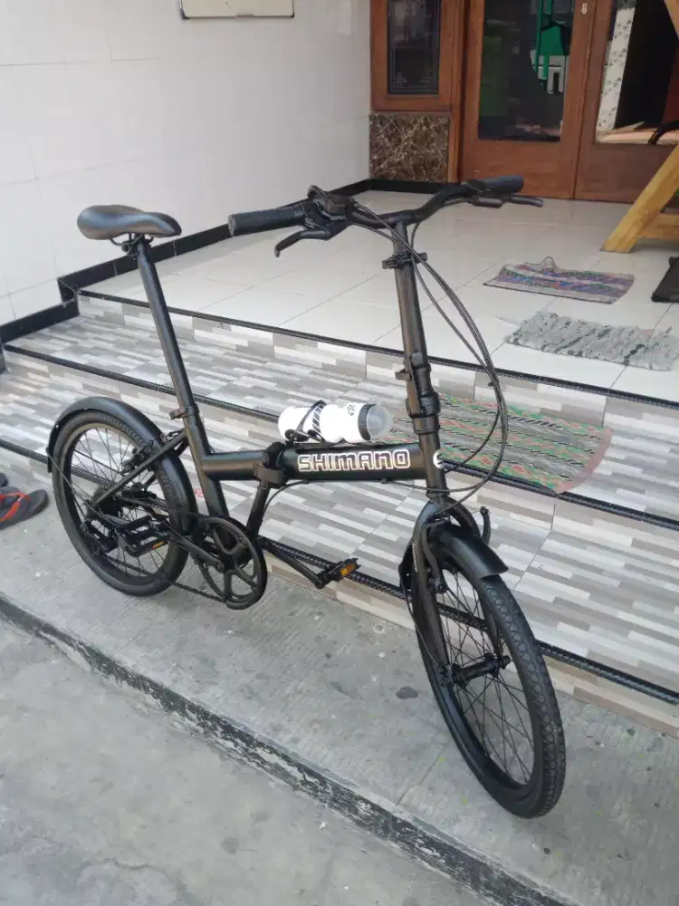 Sepeda Lipat BASIC DARSON FRAME LURUS 6 SPEED CUSTOM BAGUS UK.20 SIPP