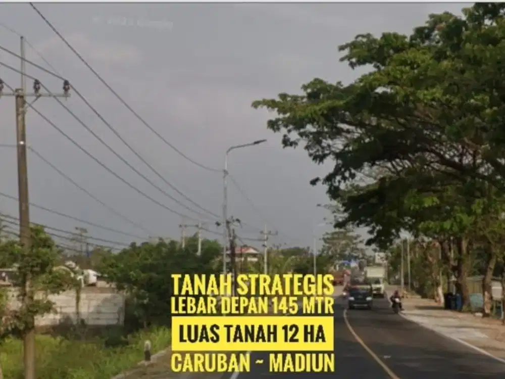 [W], Tanah Industri LD 145 mtr, dpn Exit TOL Caruban MADIUN, Cantik