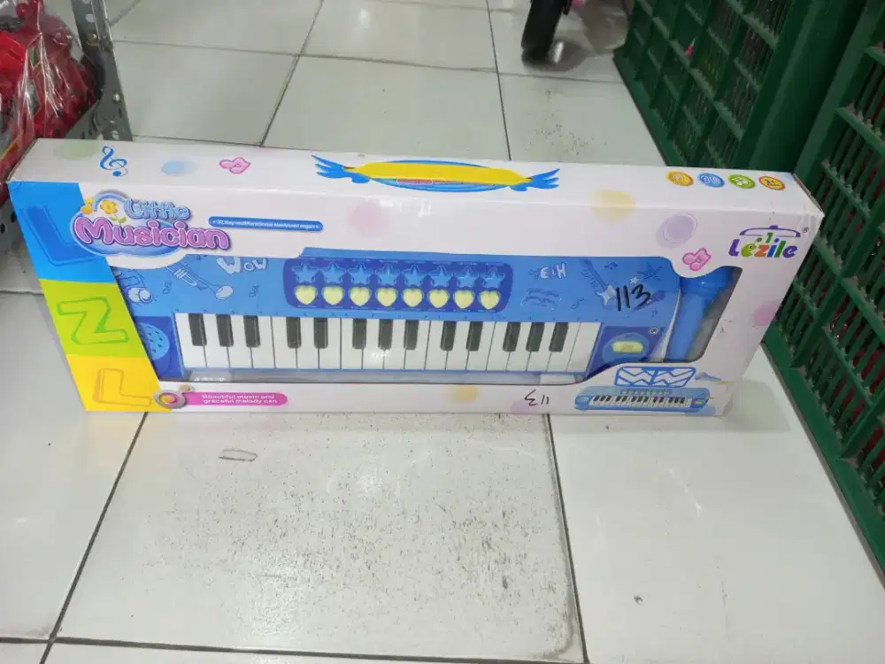 Mainan Anak Piano+Mic Baterai