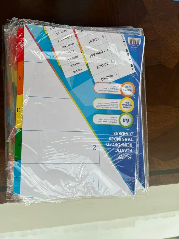 Bantex plastic tabs index divinders A4