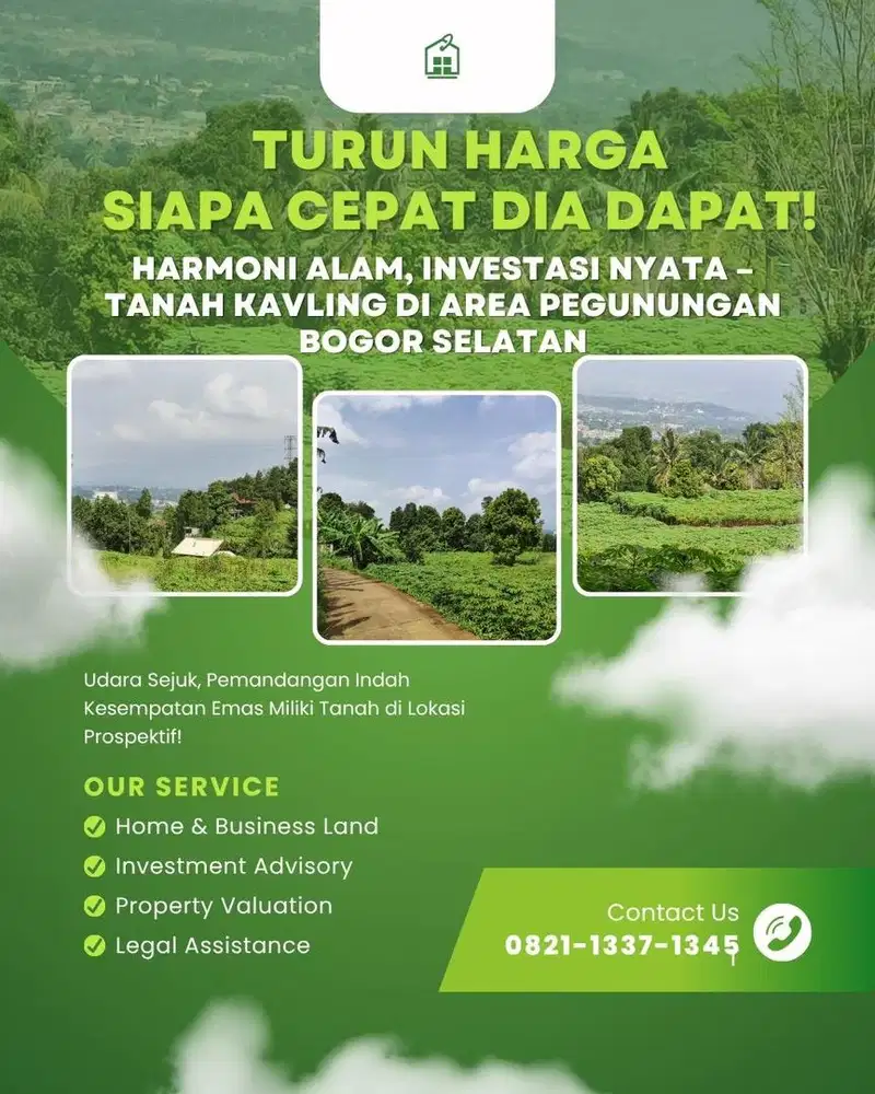 TURUN HARGA!! SIAPA CEPAT DIA DAPAT TANAH VIEW PEGUNUNGAN