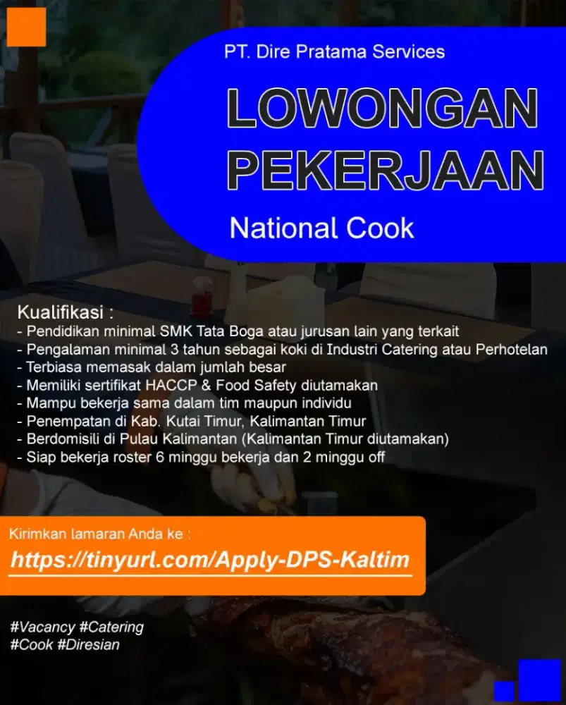 Lowongan Kerja NATIONAL COOK