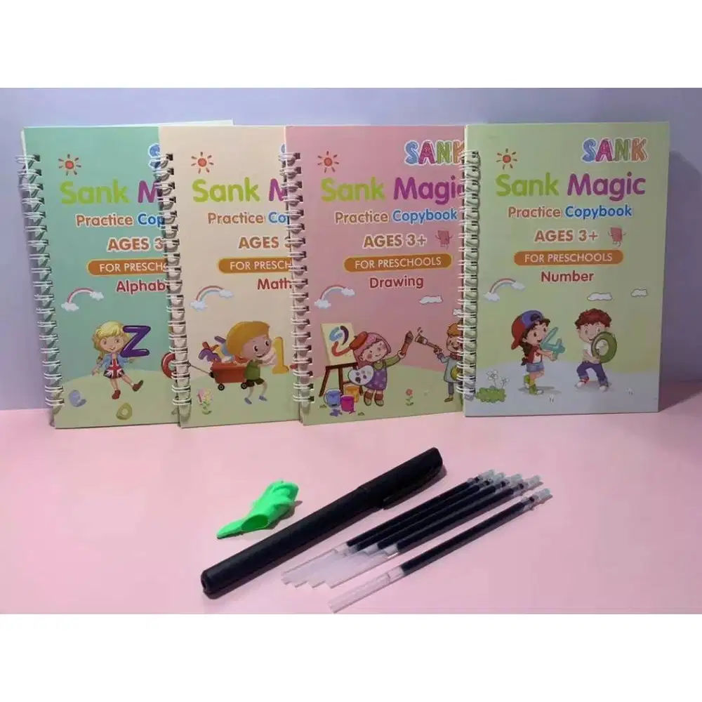 SANK Magic Practice Book 1 SET ISI 4 BUKU + PULPEN / Mainan Edukasi