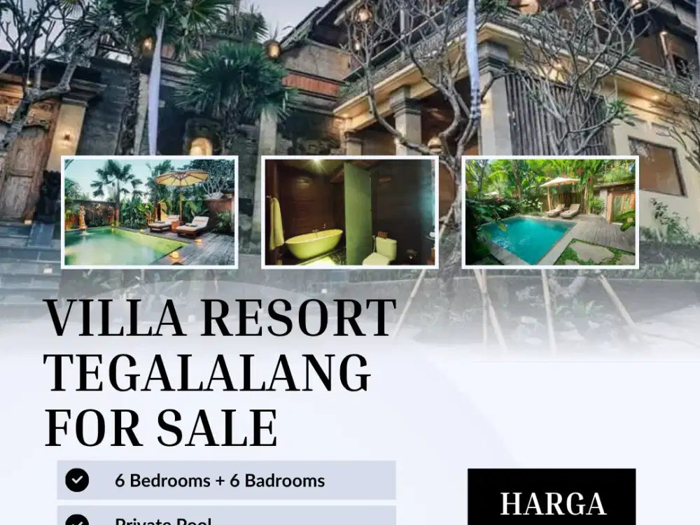 Dijual Villa Resort kayu tegalang ubud Bali