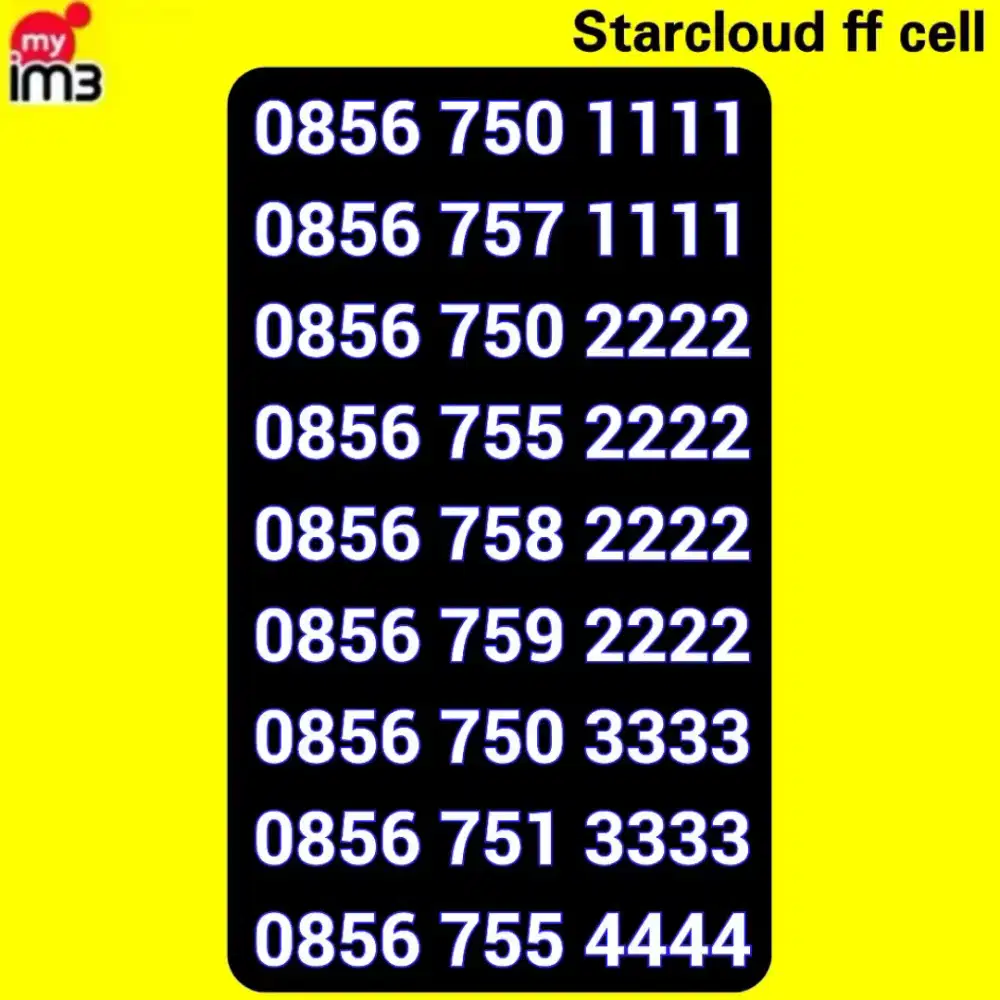 Perdana Nomor Cantik Indosat Im3 11 Digit Kwartet 1111 2222 -3333 4444