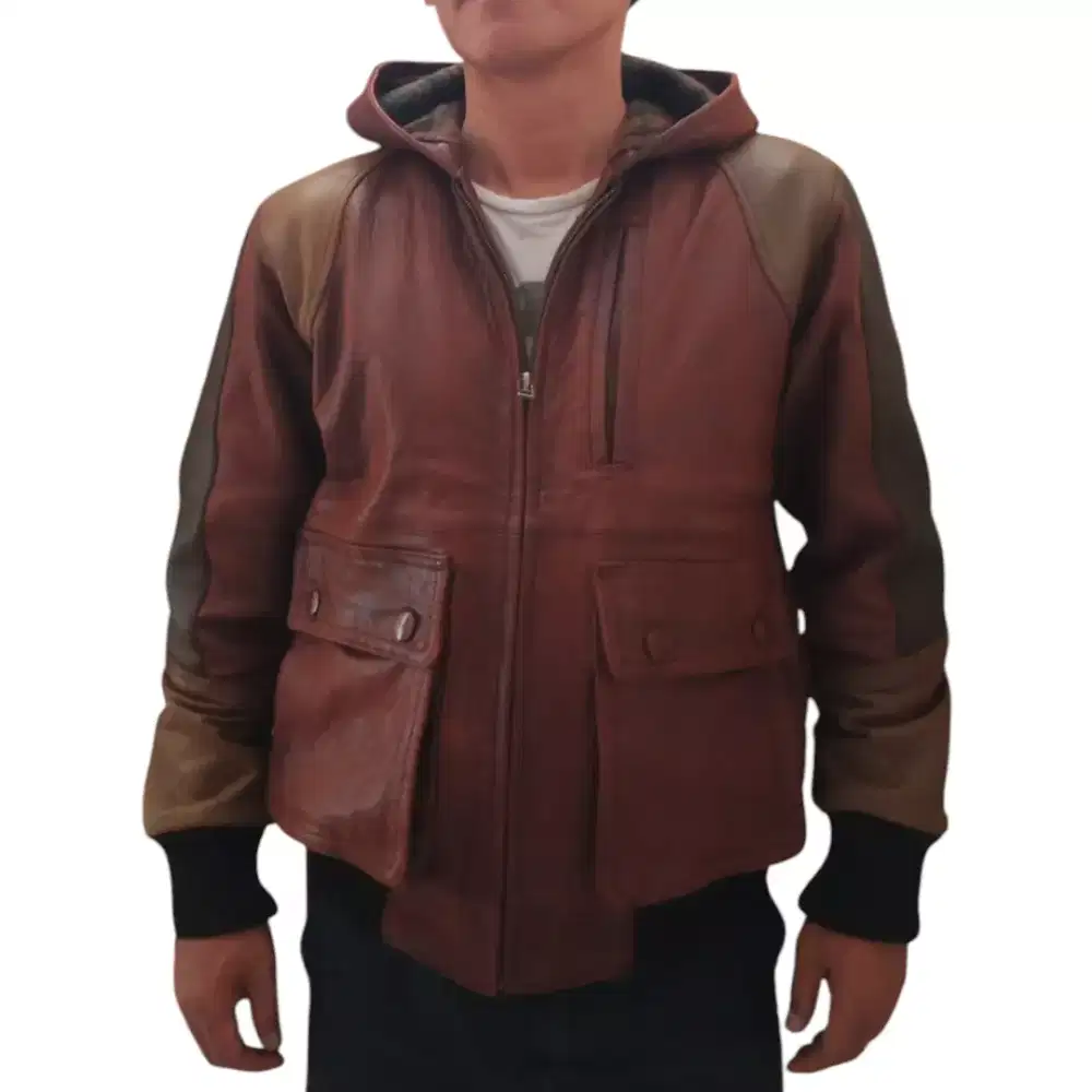 NORTH WIND ITALY GENUINE LEATHER Domba Tebal n lmbt Zipp Hoodie Jacket