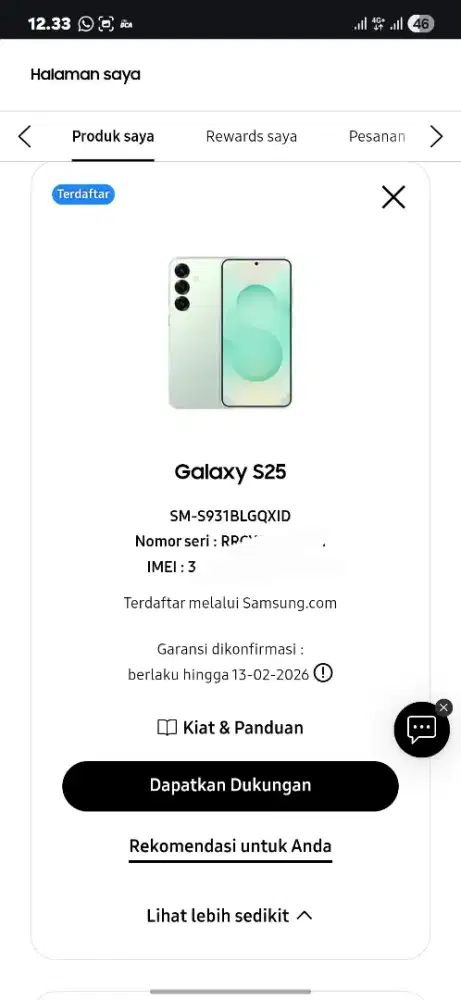 Samsung Galaxy S25 12/512 GARANSI ON FEBRUARI