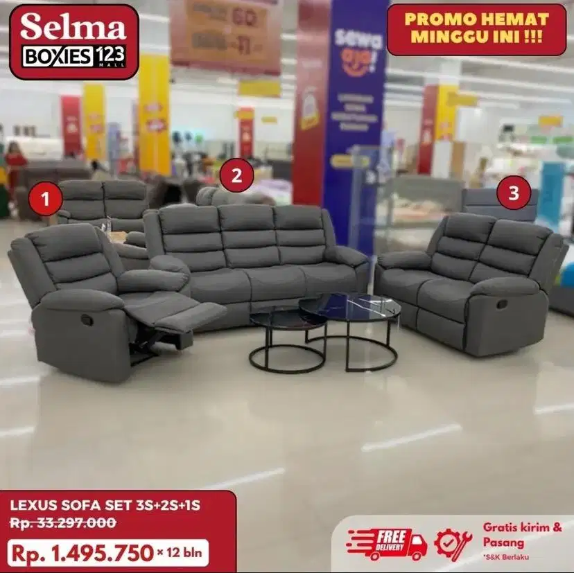 Sofa set selma promo bisa kredit