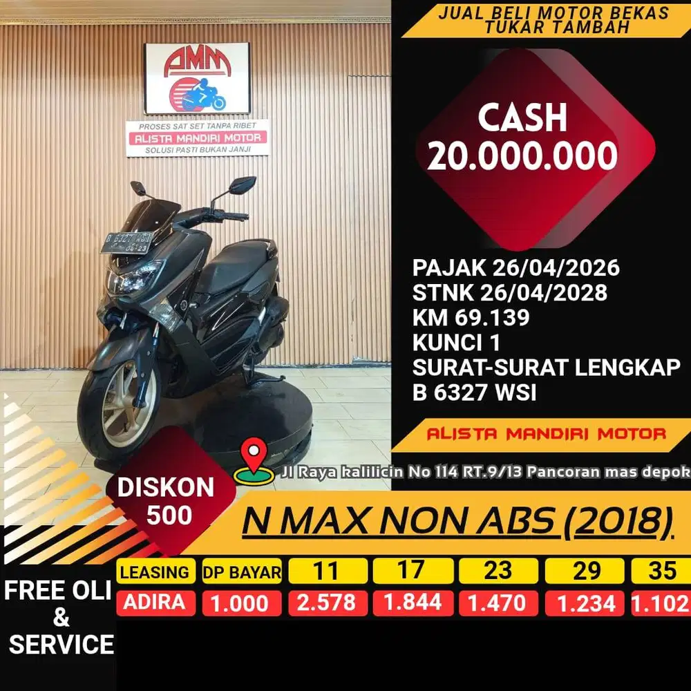N MAX NON ABS 2018 MOTOR MATIC PAJAK HIDUP KEREN NEGOTIABLE