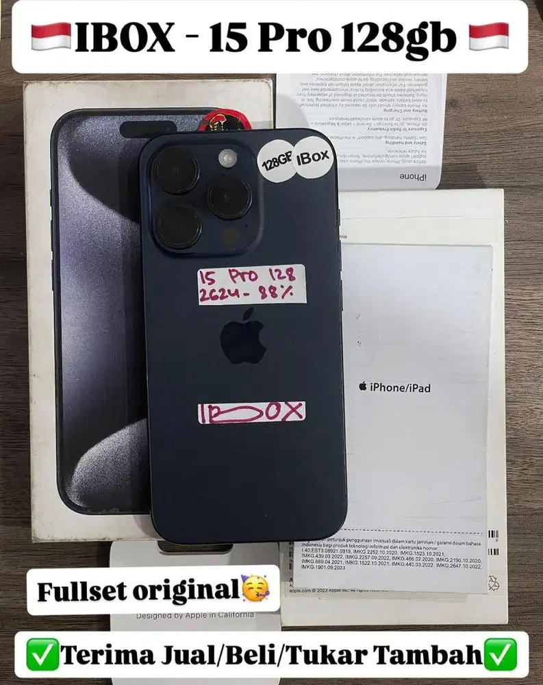 Iphone 15 pro 128gb second ibox like new bisa di cicil 0%