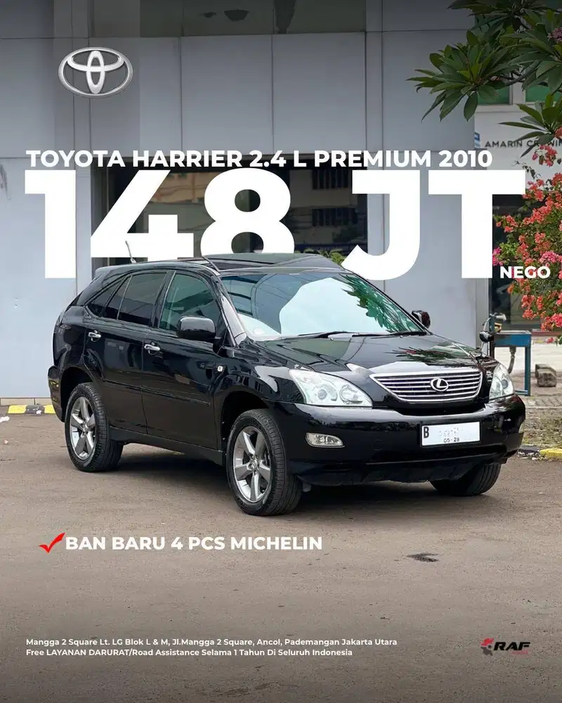TOYOTA HARRIER 2.4 L PREMIUM AT CBU JAPAN 2010 HITAM