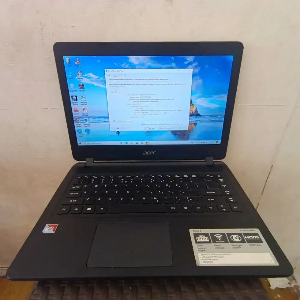 JUAL LAPTOP ACER ASPRIRE A314-41 AMD A4-9120e RAM4GB,SSD128+HDD320GB