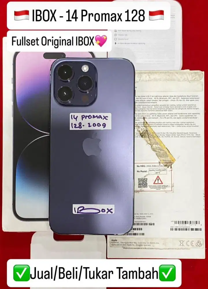 Iphone 14 promax 128gb second ibox like new bisa di cicil 0%